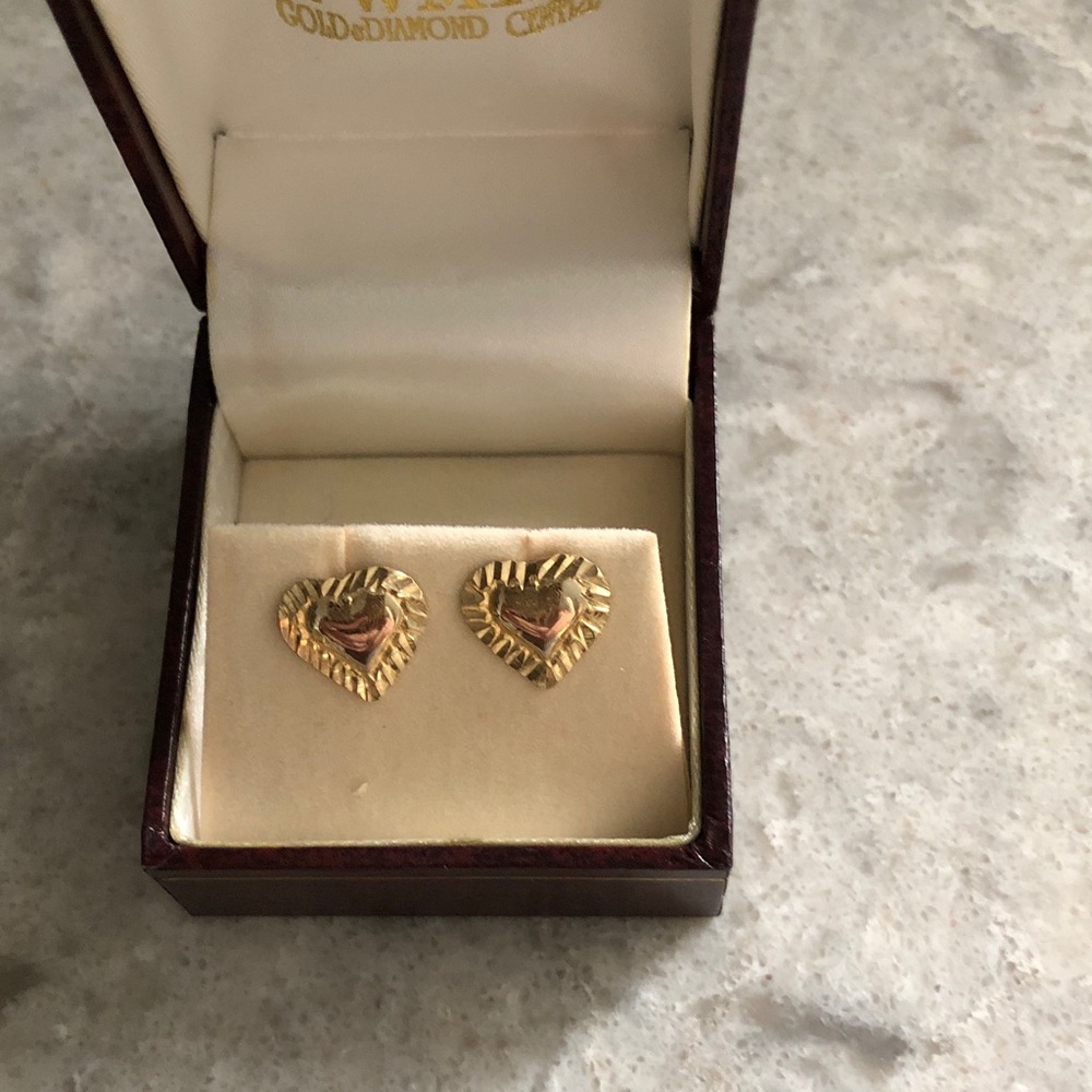 Gold Heart Earrings